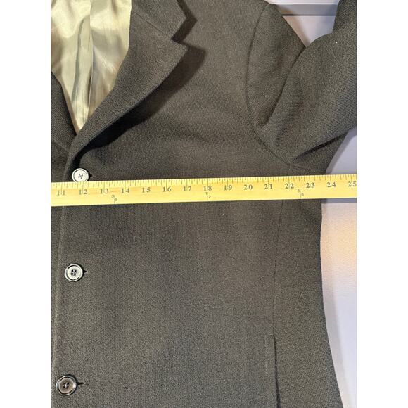Vintage Gianni Wool Blazer Mens 44R Black Made USA Minimalist Classic - Picture 8 of 12